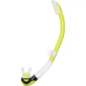 Tusa Platina II Hyperdry – Premium snorkel met Hyperdry-systeem en hypoallergene siliconen mondstuk – Geel/Transparant – SP-170 FY