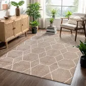 Muratap Trellis uni effen laagpolig vloerkleed modern 160x230 cm