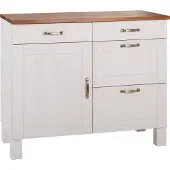 Loft 24 Alby Onderkast met 1 Deur en 4 Lades - Wit/Honingkleurig Grenen - 100 cm