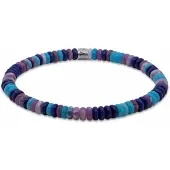 Frank 1967 7FB-0809 – – Heren Armband – Kralenarmband – Lichtblauw, Donkergroen & Lichtgroen – Zilverkleurig