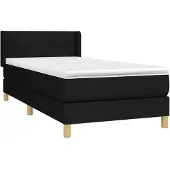 vidaXL Boxspring met matras stof zwart 80x200 cm