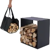 Lendo Online Brandhoutrek 40x28x40cm Zwart Staal