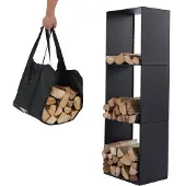 Lendo Online Brandhoutrek 40x28x120cm Zwart Staal