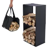 Lendo Online Brandhoutrek 40x28x80cm Zwart Staal
