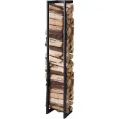 Lendo Online Brandhoutrek Wand 25x25x148 cm Zwart Staal
