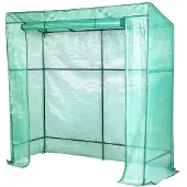 Lendo Online Tomatenkas met PE waterdichte hoes 198x78x200cm staal groen - Tuinkas - Broeikas - Kas - Serre - Kweekkas - Foliekas - Groentekas