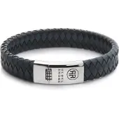 Rebel & Rose Braided Flat 925 Black Blue RR-L0177-S-L Armband 19cm