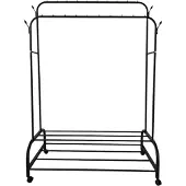 Lendo Online Kledingrek 110x55x165 cm Zwart met Wieltjes