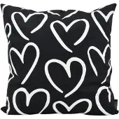 Gek op kussens! Hartjes zwart | 45 x 45 cm | kussenhoes | katoen/polyester