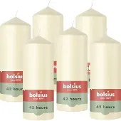 Bolsius - Gladde Stompkaarsen - Ivoor - 6 stuks - 15cm - 42 Branduren
