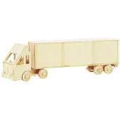 Sea-Land 3D Houten Puzzelvrachtwagen met aanhanger - P097
