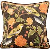 NOVÉE Velvet iris bird | 45 x 45 cm | kussenhoes | velvet/polyester
