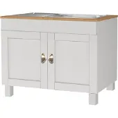 Notio Living Toscana-Wastafelkast - Wit/Honing Grenen