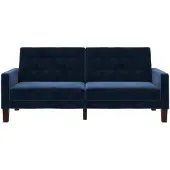 DOMUS Porter-Slaapbank - 3-zits - Blauw Fluweel