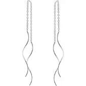 Karma Pull Through Doortrek Oorbellen Wave Zilver
