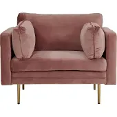 Venture Home Boom fauteuil velours oudroze.