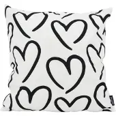 Gek op kussens! Hartjes wit | 45 x 45 cm | kussenhoes | katoen/polyester