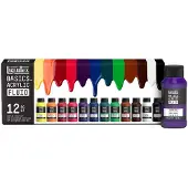 Winsor & Newton Basics vloeibare acrylverfset - 12 kleuren x 118 ml
