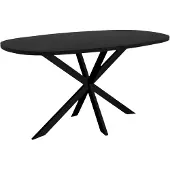 Lizzely Garden & Living Eettafel Deens ovaal 160cm zwart Hero ovale eettafel