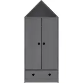 Notio Living Alpi-Garderobekast - 2-Deurs 1-Lade - Grijs