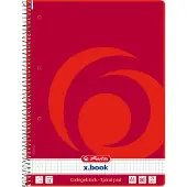 Herlitz Schrijfblok A4 Rood 80 Vellen Afgeronde hoeken