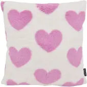 NOVÉE Sierkussen furry hart lichtroze | 45 x 45 cm | polyester