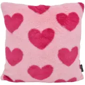 NOVÉE Furry hart roze | 45 x 45 cm | kussenhoes | polyester
