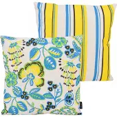NOVÉE Flower / stripe geel outdoor | 45 x 45 cm | kussenhoes | katoen