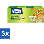 Toppits – Lunchzakjes – Hersluitbaar – 1 Liter – 50 Zakjes - Bulkverpakking - 5 stuks