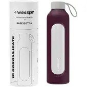 Wessper Glazen Motivatiefles 1000ml – Duurzame Waterfles in ROBY