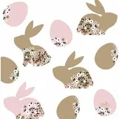 Duni Servetten Blooming Bunnies 33x33cm 3-laags Tissue FSC Pak A 20 Servetten