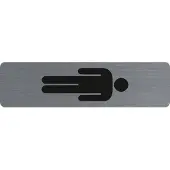 Exacompta Zelfklevend verticaal plaatje in imitatie aluminium Heren 16,5x4,4 cm - Grijs - 67169E