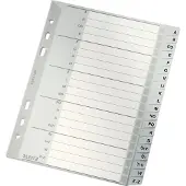 Leitz kunststof tabbladen A-Z, A5, PP, 20-delig, grijs
