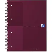 Oxford International notebook A4+ gelijnd 4 gaats 80 vel stevige kartonnen kaft 30 jaar bordeaux