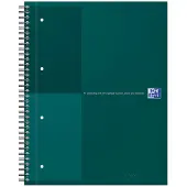 Oxford International notebook A4+ gelijnd 4 gaats 80 vel stevige kartonnen kaft 30 jaar groen