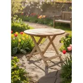 Teakea Rondo bijzettafel massief teak Ø60 cm rond inklapbaar voor buiten