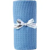 Homescapes - Wafel babydeken - 100% biologisch katoen - blauw - 90x110 cm