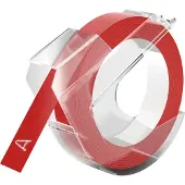 Dymo Relieftape dymo embossing vinyl 9mm rood | 10 stuks