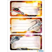 Herma Schooletiketten ruimteschip, glitters - 10 stuks