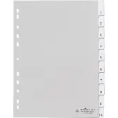 Durable 1 tot 10 Numerieke tabbladen A4 Grijs 10 tabs PP (Polypropeen) 11 Gaten 6441