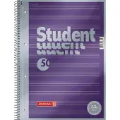 Brunnen Student Premium Collegeblok met spiraal A4 Gelinieerd Spiraalbinding Geperforeerd 100 Pagina's 50 Vellen