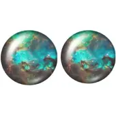 Charme Bijoux Clip oorbellen -groen- bruin-2 cm- geen gaatje-