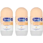 Sanex Derma Care+ Sensitive Anti-Transpirant Roll-On 53 ml – 72u Bescherming – 3-Pack
