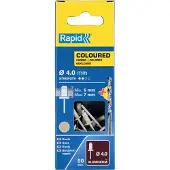 Rapid Blindklinknagels gebroken wit Ø 4 x 10 mm incl. Boor 50 st., Box