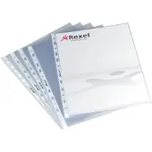 Rexel Showtassen A4 Generfd Transparant 65 micron PP (Polypropeen) Boven 11 Gaten 224804 50 Stuks