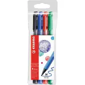 Stabilo Nylon Tip Schrijfpen pointMax - Etui van 4 - Diverse kleuren 1 stuk (verpakking van 1)
