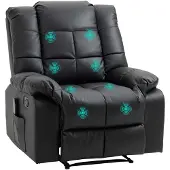 HOMCOM Massagestoel, tv-stoel met ligfunctie, 8 massagepunten