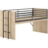 Vipack SAM halfhoogslaper met bureau eiken 90x200
