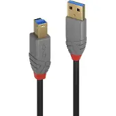 Lindy 36741 USB-kabel USB 3.2 Gen1 USB-A stekker, USB-B stekker 1.00 m Zwart