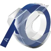 Dinamo DYMO 3D plastic reliëflabels voor reliëflabelmakers Witte opdruk op blauw 3/8'' x 9,8' 1-rol verpakking (520106)